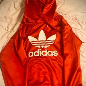 Adidas Women’s Satin Trefoil Hoodie VIVIRED Medium